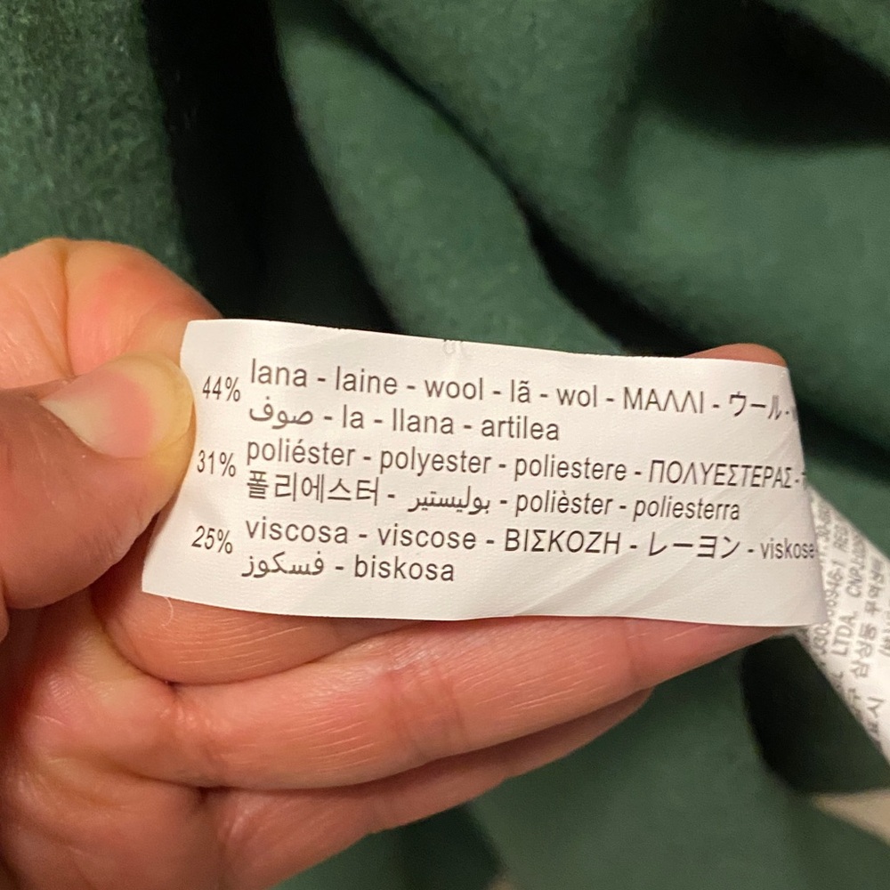 Green Zara Belted Wool Trench - Picture 7 of 7
